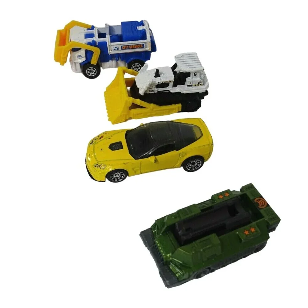 Mixed Lot of 13 Matchbox Vehicles Cars Bus Food Truck Equipment Taxi FLAWS